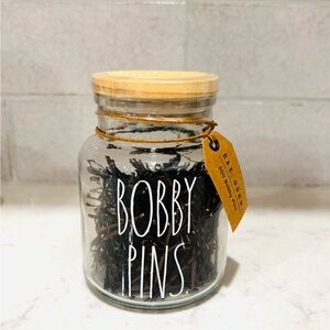 NEW RAE DUNN BOBBY PINS JAR ORGANIZER COASTAL FARMHOUSE DECOR